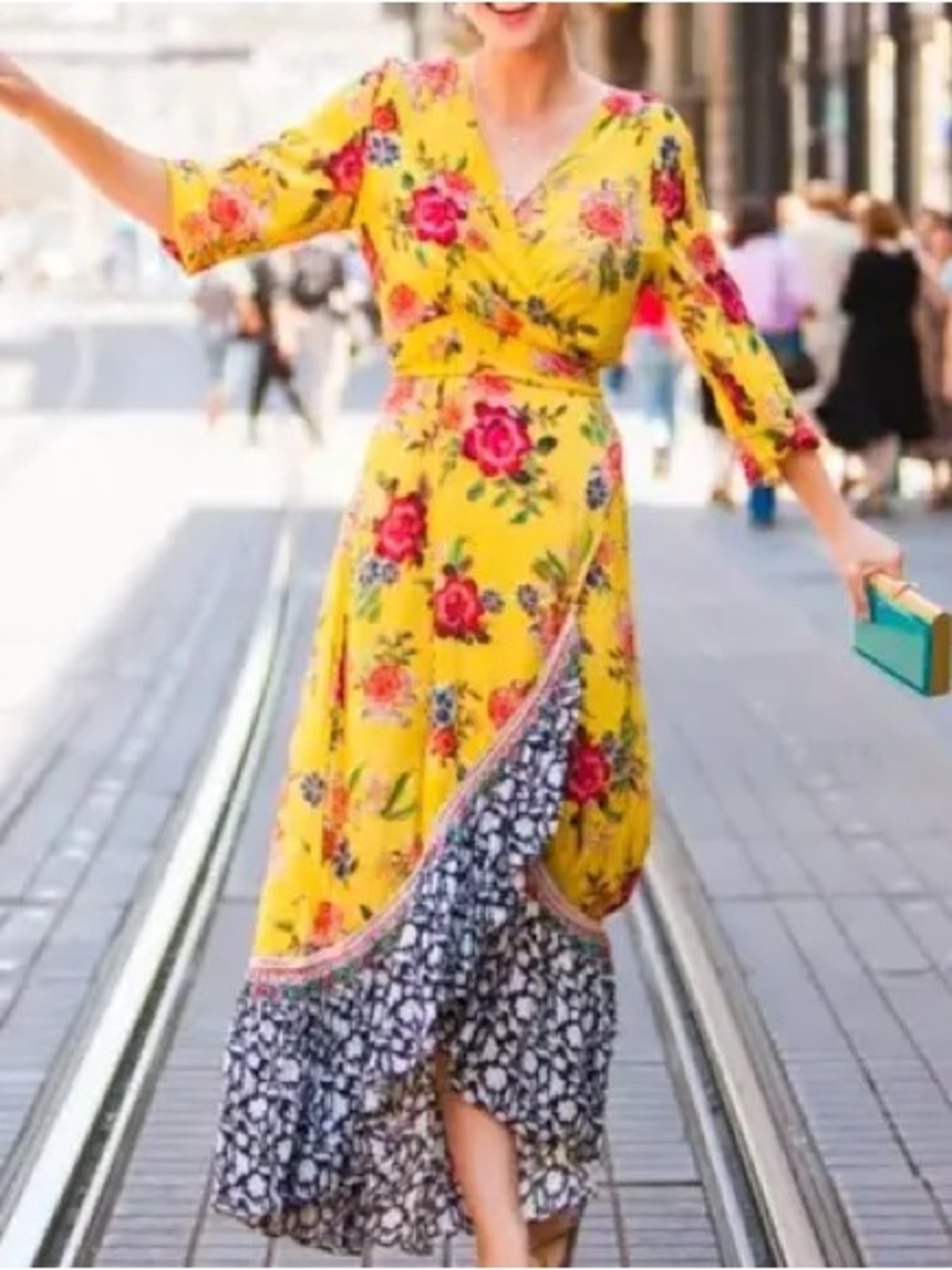 Farm Rio Dresses Anthropologie Farm Rio Sunlit Floral Wrap Maxi Dress  small